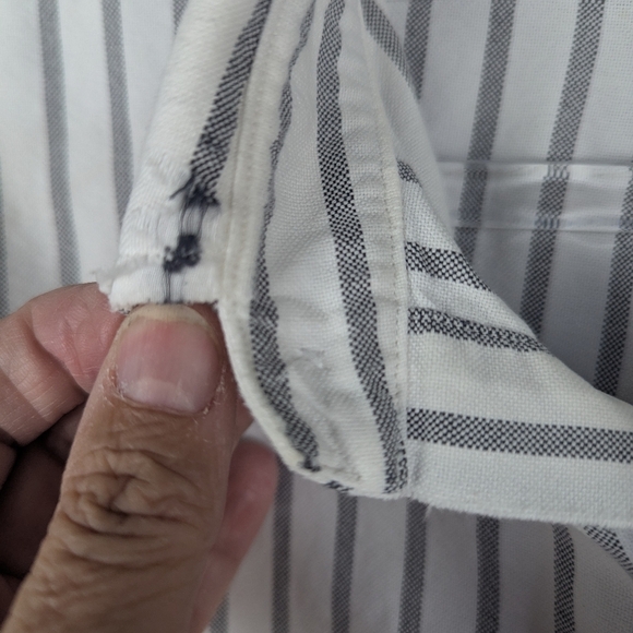 Ralph Lauren Yarmouth 17/35 White With Dark Gray Stripes Some Wear At The Collar - Picture 10 of 12